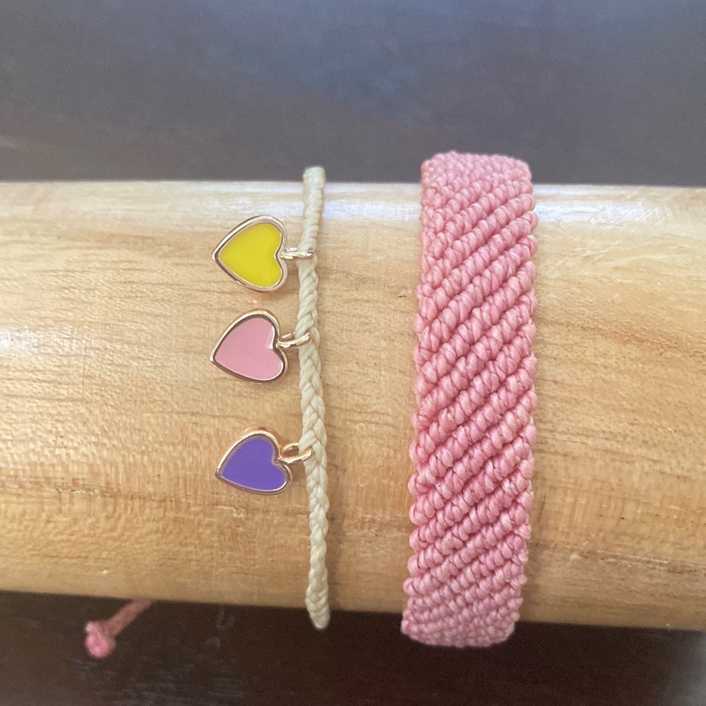 Pura Vida Bracelets. 2 piece bundle. Pink and Cream. EUC